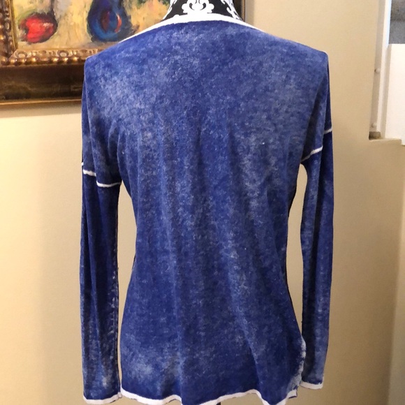 Kokun Bamboo and cashmere multi block colored lightweight long sleeved top - Picture 2 of 11